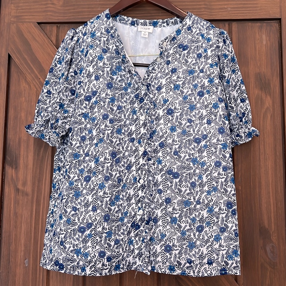 J. CREW short sleeved blouse size small